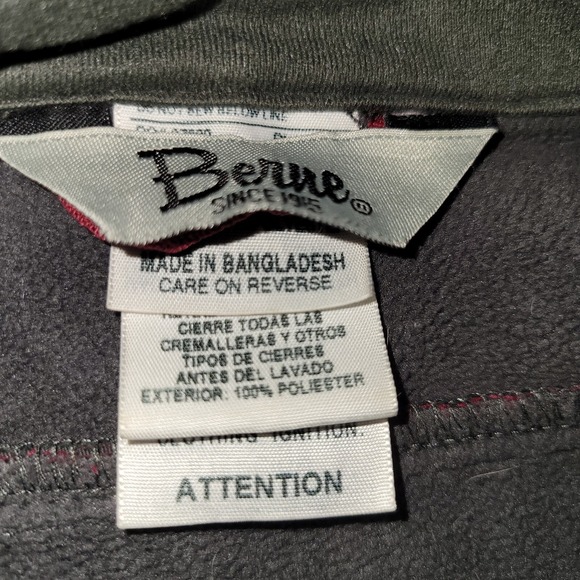 Berne Full Zip Jacket Women's Size Medium Regular Maroon Gray Soft Shell - Picture 4 of 10